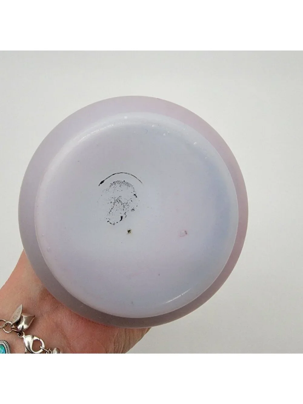 Antique Victorian Handpainted Peach Blow Satin Glass Vase With Floral Motif
